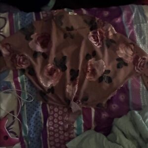 ADORA Mauve Floral Tie-Front Top